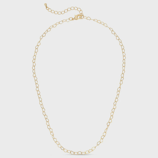Love Unconditionally Heart Chain Necklace Gold