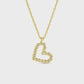 Delicate CZ Heart Pendant Necklace Gold