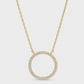 Open Pave Circle Pendant Necklace Gold