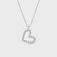 Delicate CZ Heart Pendant Necklace Silver