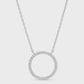 Open Pave Circle Pendant Necklace Silver
