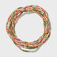 Seed Bead Stretch Bracelet 2mm Pink/Peach/Green/Gold