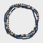 Seed Bead Stretch Game Day Bracelet 2mm Navy/Gold