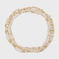 Seed Bead Stretch Game Day Bracelet 2mm White/Gold
