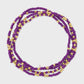 Seed Bead Stretch Game Day Bracelet 2mm Purple/Gold