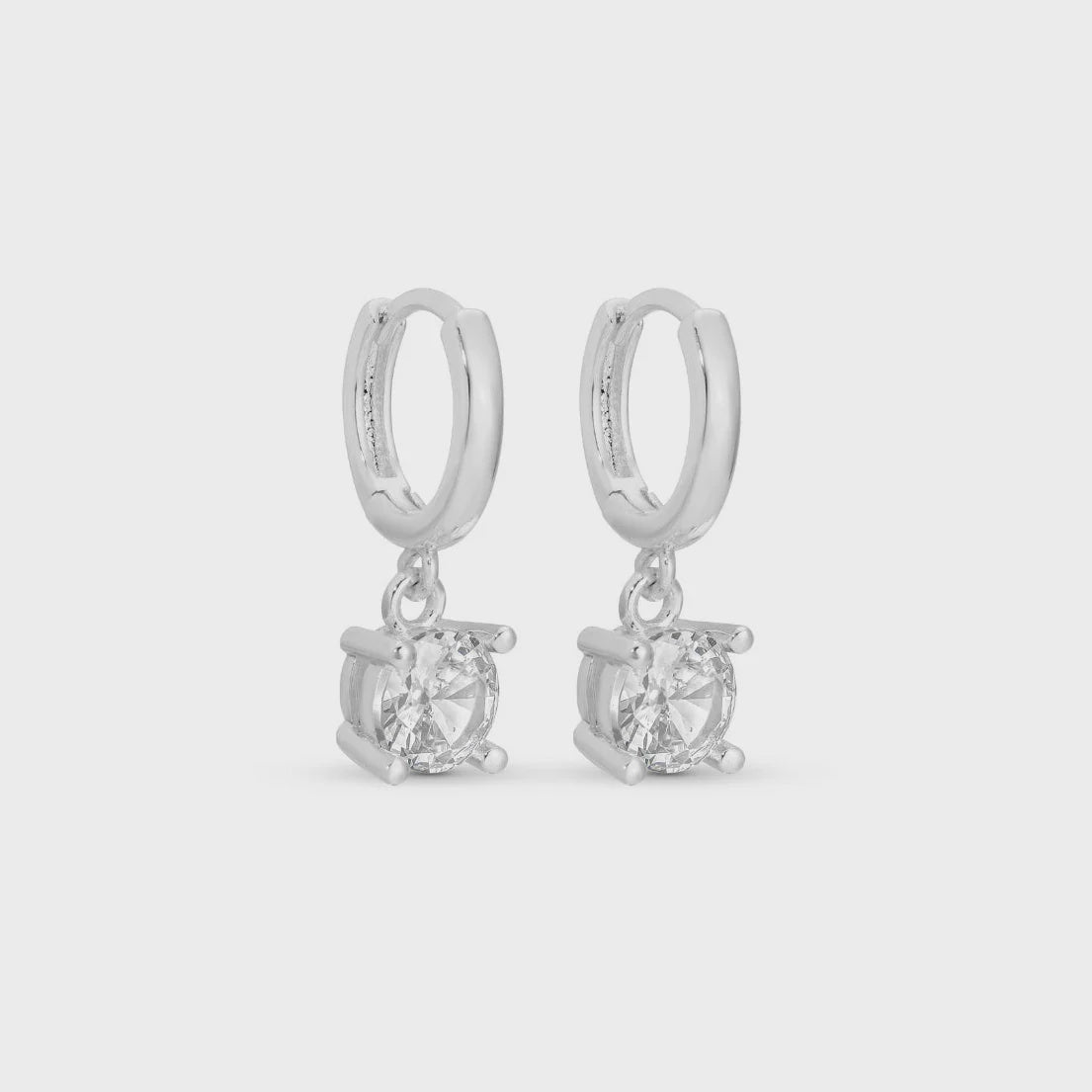 Faux Diamond Huggies Silver