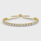 Statement Faux Diamond Pulley Bracelet Gold