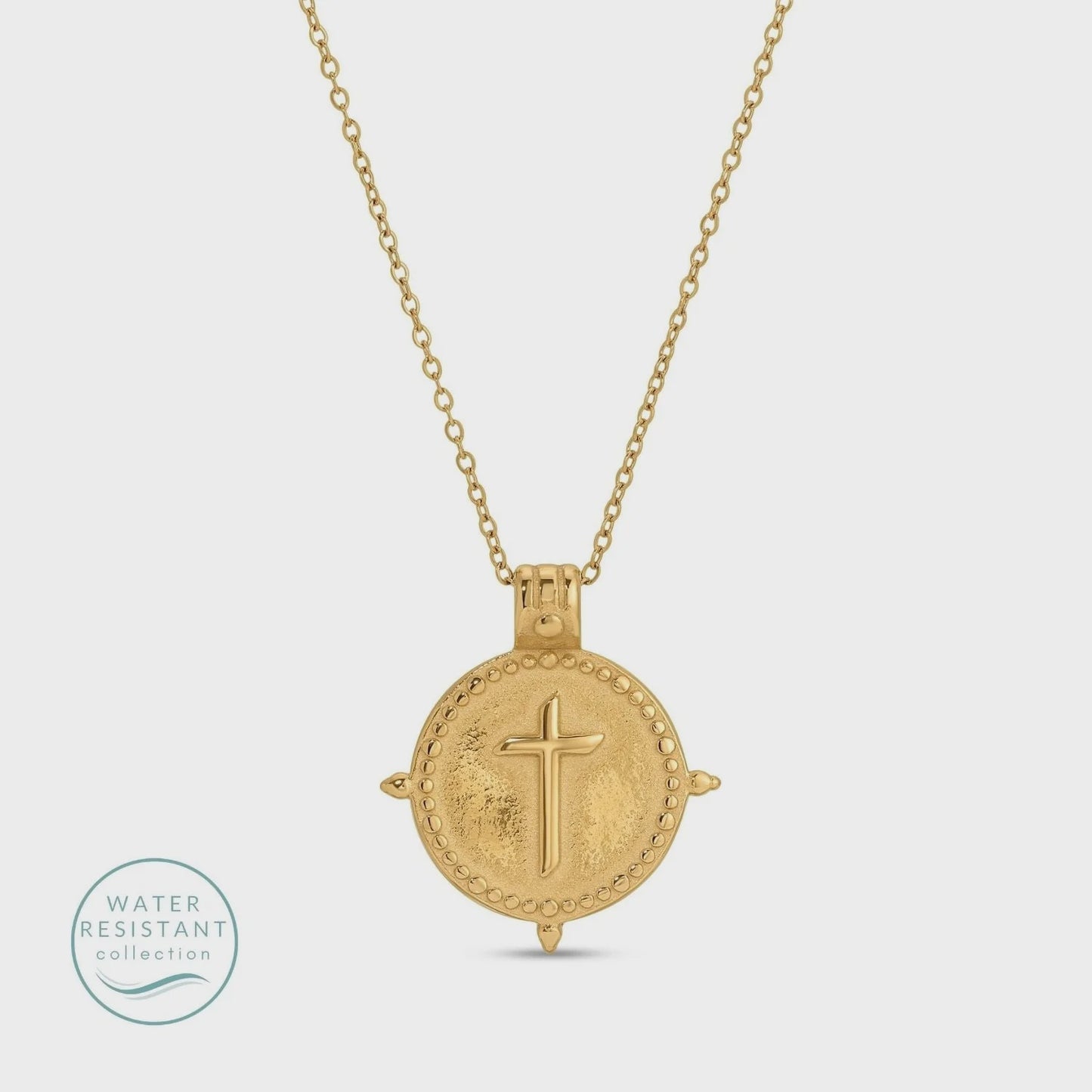 Vintage Vibe Cross Pendant Water Resistant Necklace