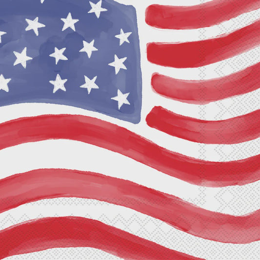 Stars & Stripes Stamp Cocktail Napkin
