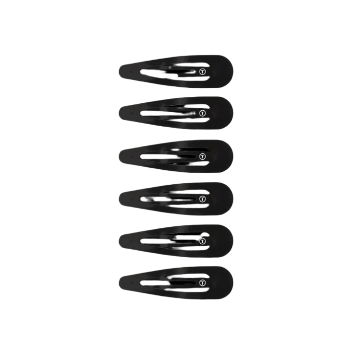 Jet Black Snap Clips (set of 6)