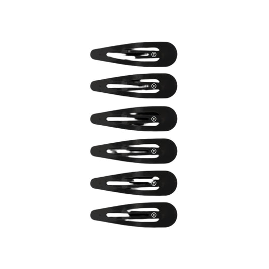 Jet Black Snap Clips (set of 6)