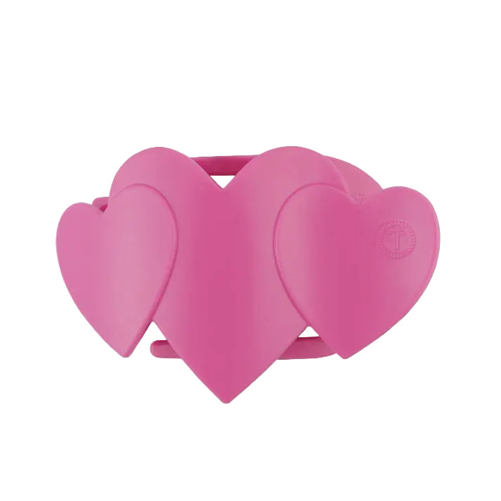 Pink Heart to Heart Medium Flat Hair Clip