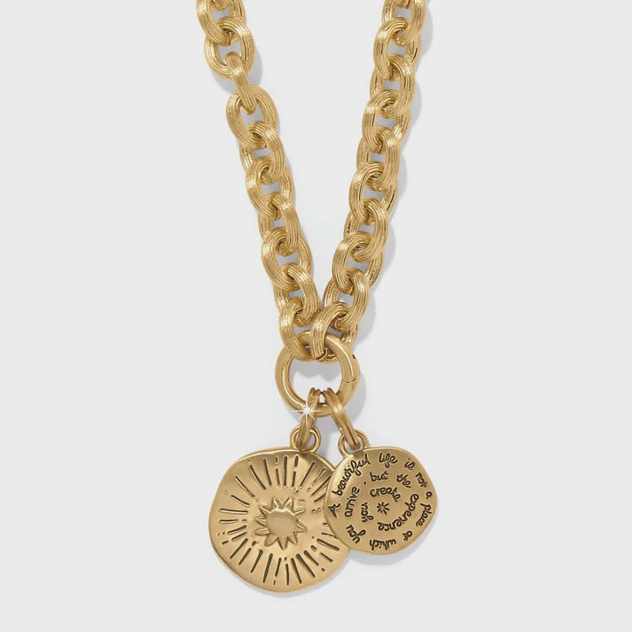 Token Lavish Link Round Charm Necklace