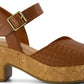Isla Peep Toe Amber Brown Woven Basket