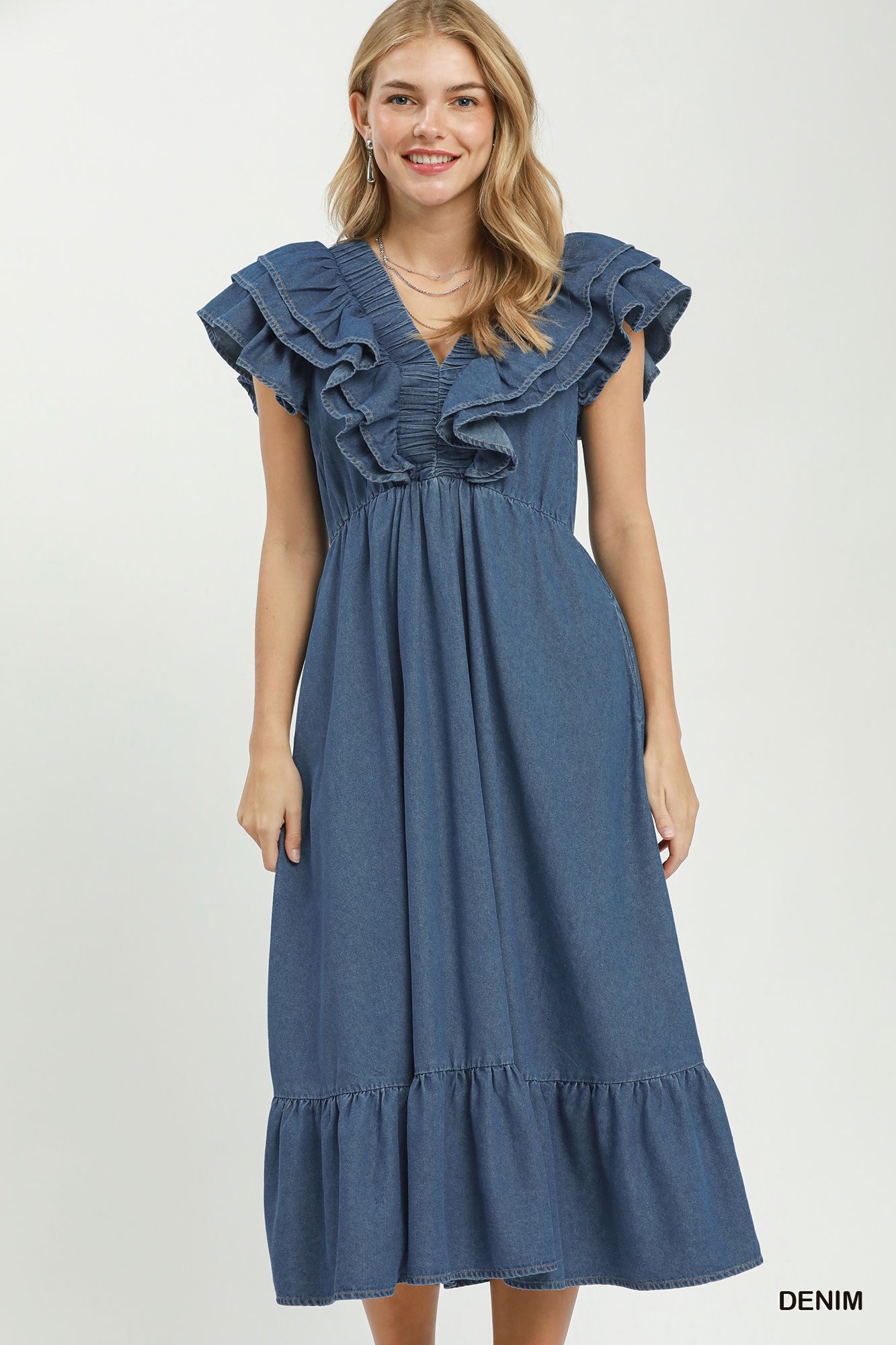 black dress midi long sleeve The Linen A-Line Midi Dress
