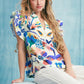 Fiesta Garden Flutter Sleeve Top