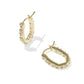 Fate Huggie Earrings Gold White CZ