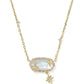 Elisa Star Short Pendant Necklace Gold Crystal Ivory Illusion