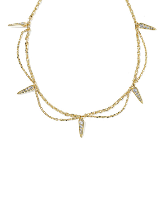 Fate Strand Necklace Gold White CZ