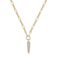 Fate Short Pendant Necklace Gold White CZ