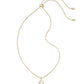 Dani Stepped Frame Long Pendant Necklace Gold Ivory MOP