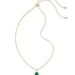 Dani Stepped Frame Long Pendant Necklace Gold Green Malachite