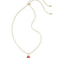 Dani Stepped Frame Long Pendant Necklace Gold Dark Pink Illusion