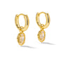 Mini Ellie Luxe Huggie Earrings Gold White CZ