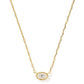 Mini Elisa Luxe Short Pendant Necklace Gold White CZ