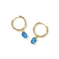 Cailin Single Stone Huggie Earrings Gold Blue Crystal