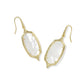 Dani Stepped Frame Drop Earrings Gold Ivory MOP