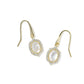 Daphne Crystal Frame Drop Earrings Gold Ivory MOP