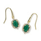 Daphne Crystal Frame Drop Earrings Gold Green Malachite