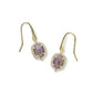 Daphne Crystal Frame Drop Earrings Gold Bronze Veined Purple Amethyst