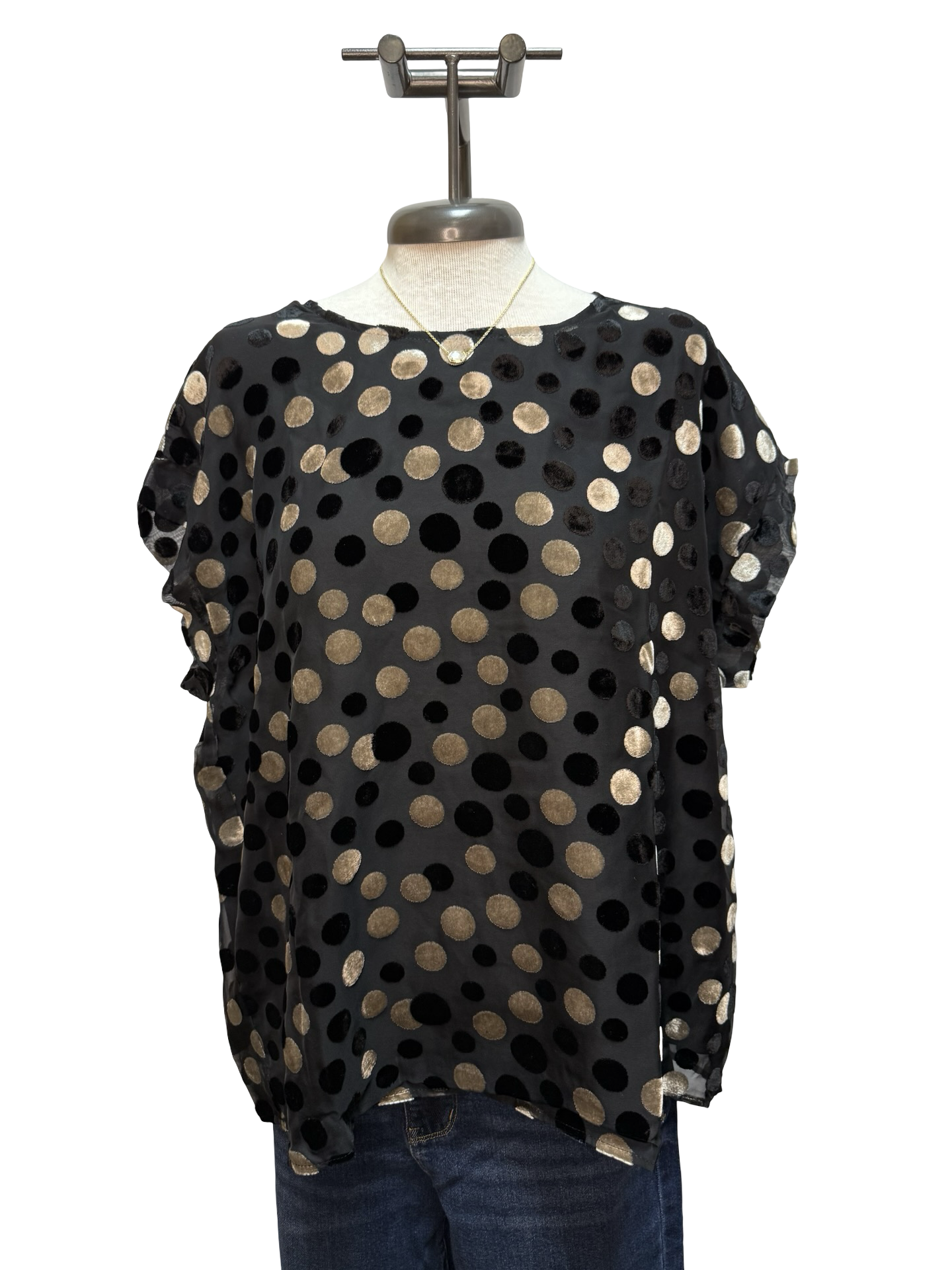 Velvet Polka Dot Top