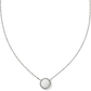 Volleyball Short Pendant Necklace Silver White MOP