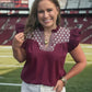 Howdy Maroon Embroidered Blouse