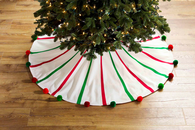 Striped Pom Tree Skirt