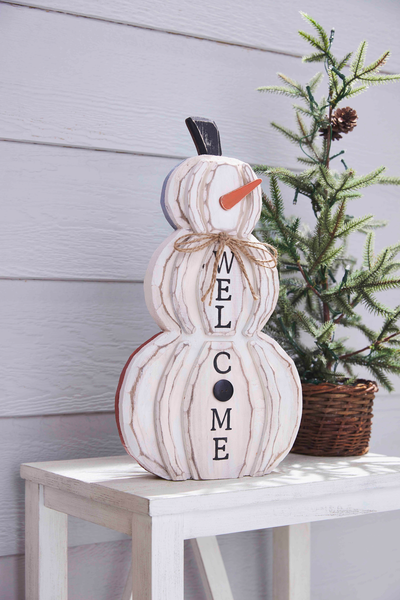 Pumpkin/Snowman Reversible Plaque