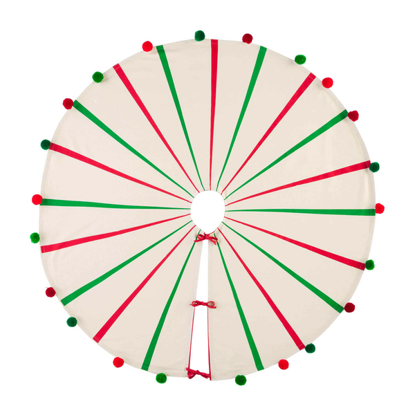 Striped Pom Tree Skirt