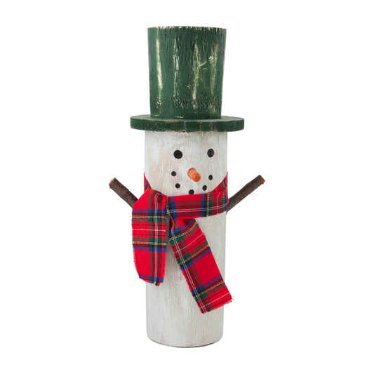 Large Wood Snowman Sitter