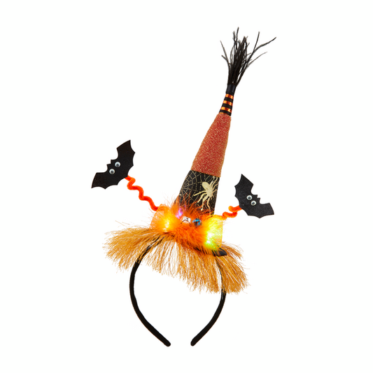 Witch Hat with Bats Light Up Headband