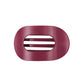 Pink hair clip with a brand logo on a white background
