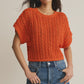 Ballast Crochet Sweater Top Tiger Lily