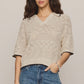 Denman Crochet Polo Sweater Sandstone