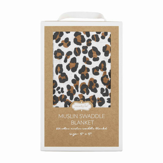 Leopard Muslin Swaddle Blanket
