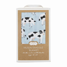 Load image into Gallery viewer, Cow Muslin Swaddle Blanket
