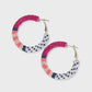 Rosemary Stripe & Dot Hoops Pink + Navy