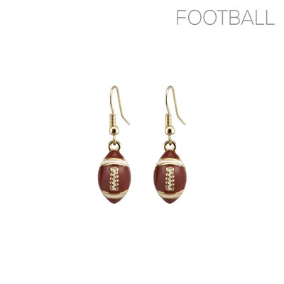 Gold Football Dangle Earrings