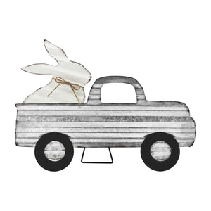 Truck Bunny Tin Decor